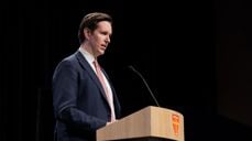 Statssekretær Helge Flø Kvamsås på Kyrkjemøtet 2026 (Foto Heidi Olsen/Den norske kyrkja)