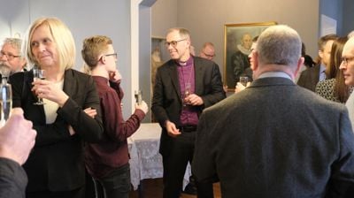 Biskopen samlet samarbeidspartnere til nyttårsmottakelse i bispegården. Foto: Hamar bispedømmeråd
