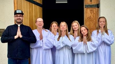 Som kapellan i Ullensaker har Brage hatt hovedvekt på konfirmanter og ungdom. Foto: Privat