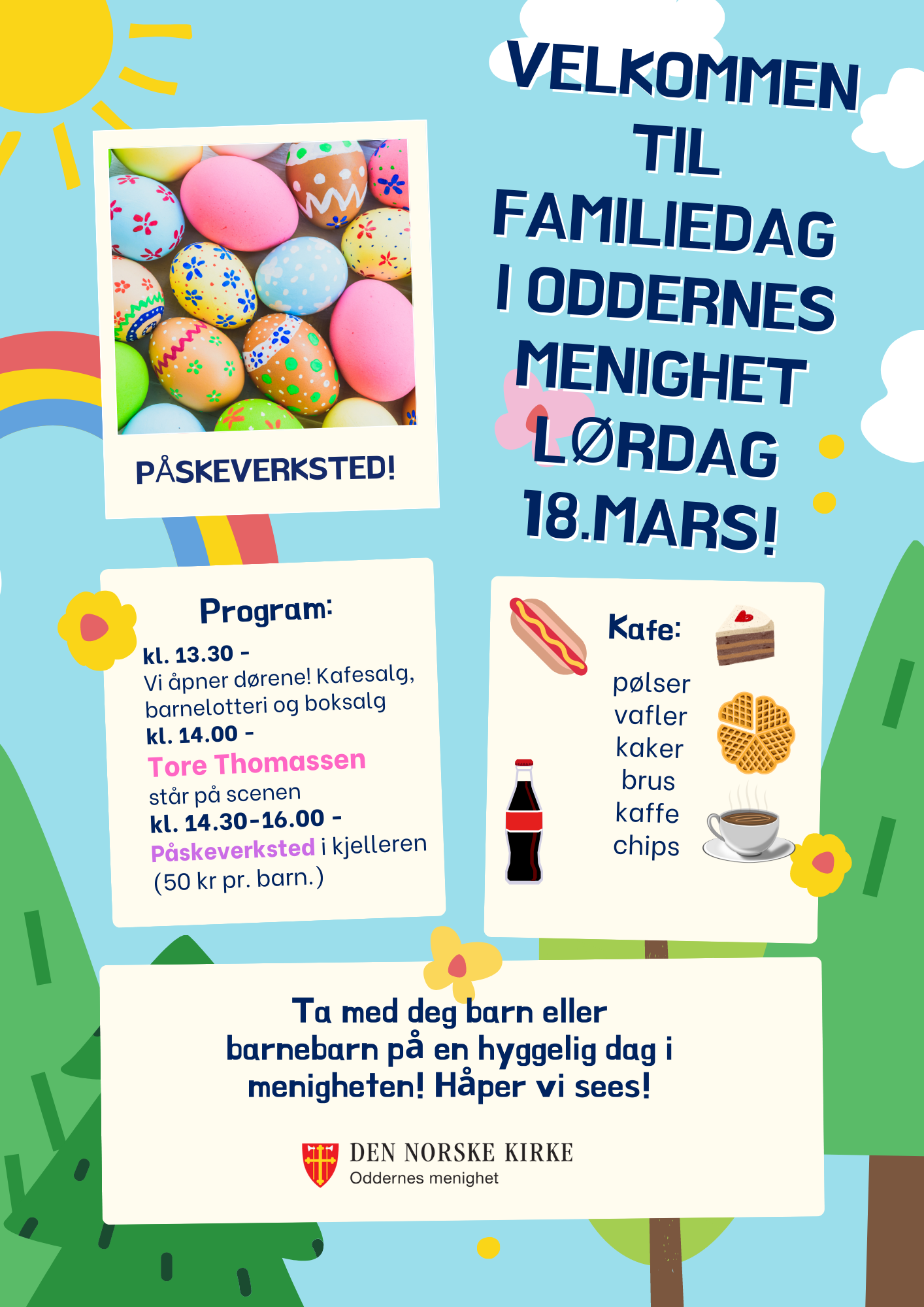 Familiedag i Oddernes kl. 13.30 lørdag 18. mars