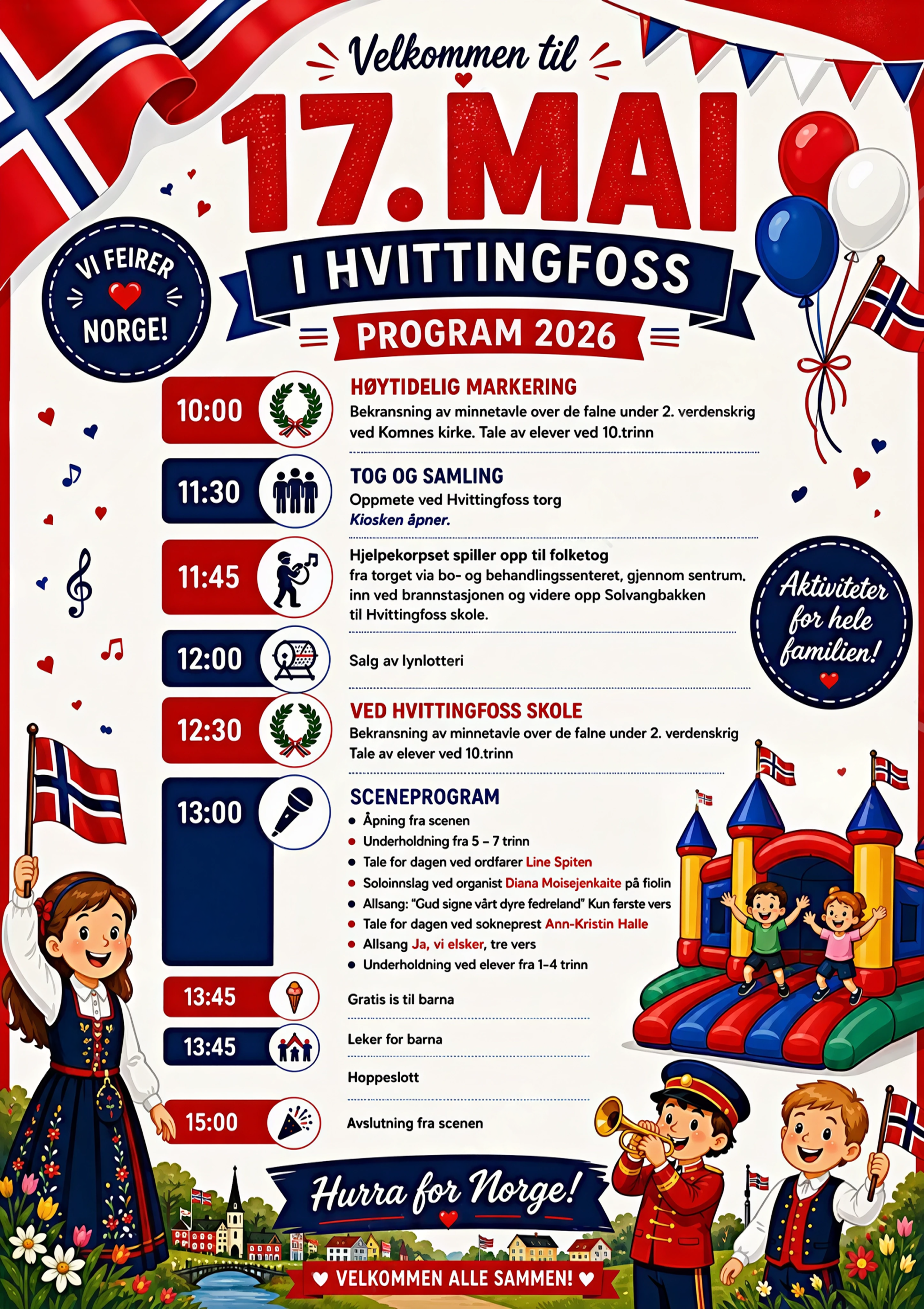 17. mai program i Hvittingfoss