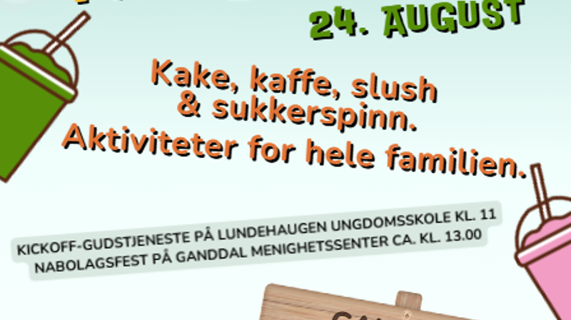 Velkommen til Kickoff/jubileumsgudstjeneste og nabolagsfest!