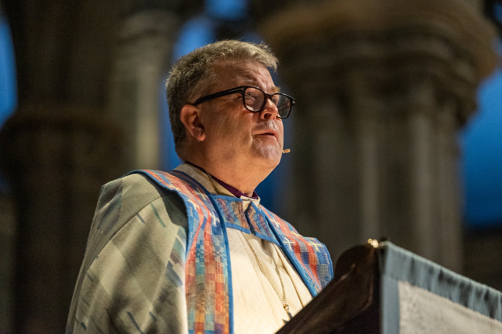 Biskop Stig Lægdene holdt preken i Nidarosdomen søndag 22. mars. (Foto: Heidi Olsen/Den norske kirke)