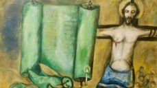 Utsnitt av "Korsfestelse i gult". Chagall. Utstilt på Henie Onstad-senteret frem til 18. juni. Foto: Knut Lundby.