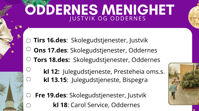 Førjulsdagene i Justvik og Oddernes