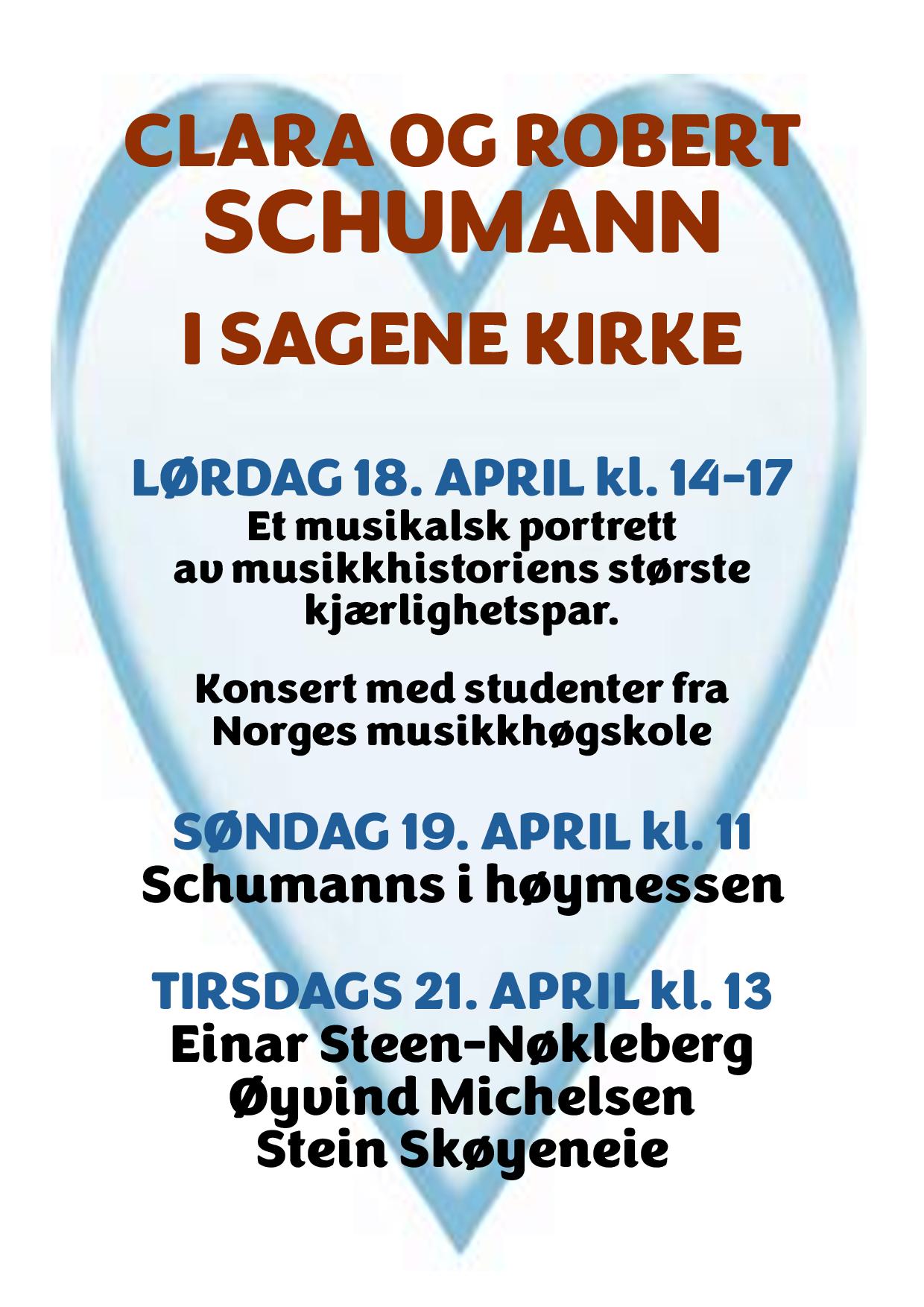 Plakat med programteksten og et bl&aring;tt hjerte i bakgrunnen