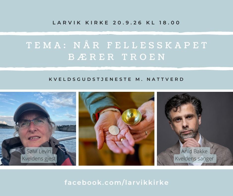 Sølvi Kristin Lewin  er gjest under Påfyll i Larvik kirke