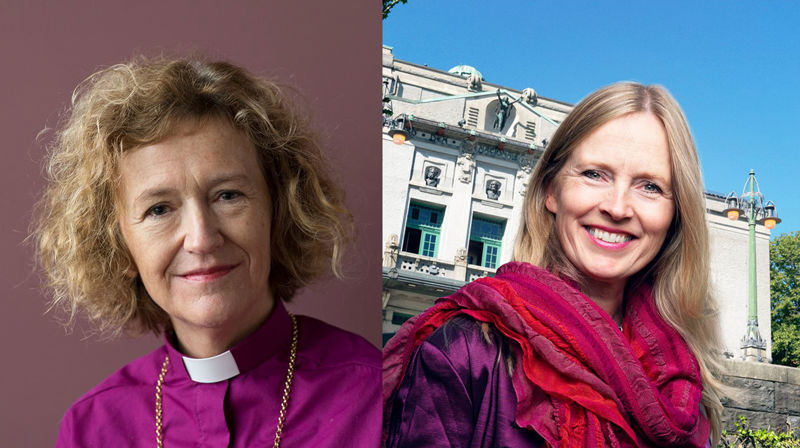 Teateret og kyrkja møtest i biskop Kari Veiteberg og teatersjef Agnete Haaland. Foto:dag@smemo.no og Fredrik Arff