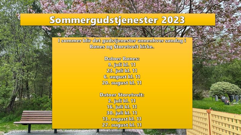 Sommergudstjenester Bønes / Storetveit