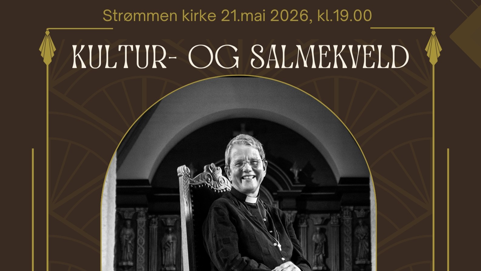 Plakat med informasjon om kultur- og salmekveld