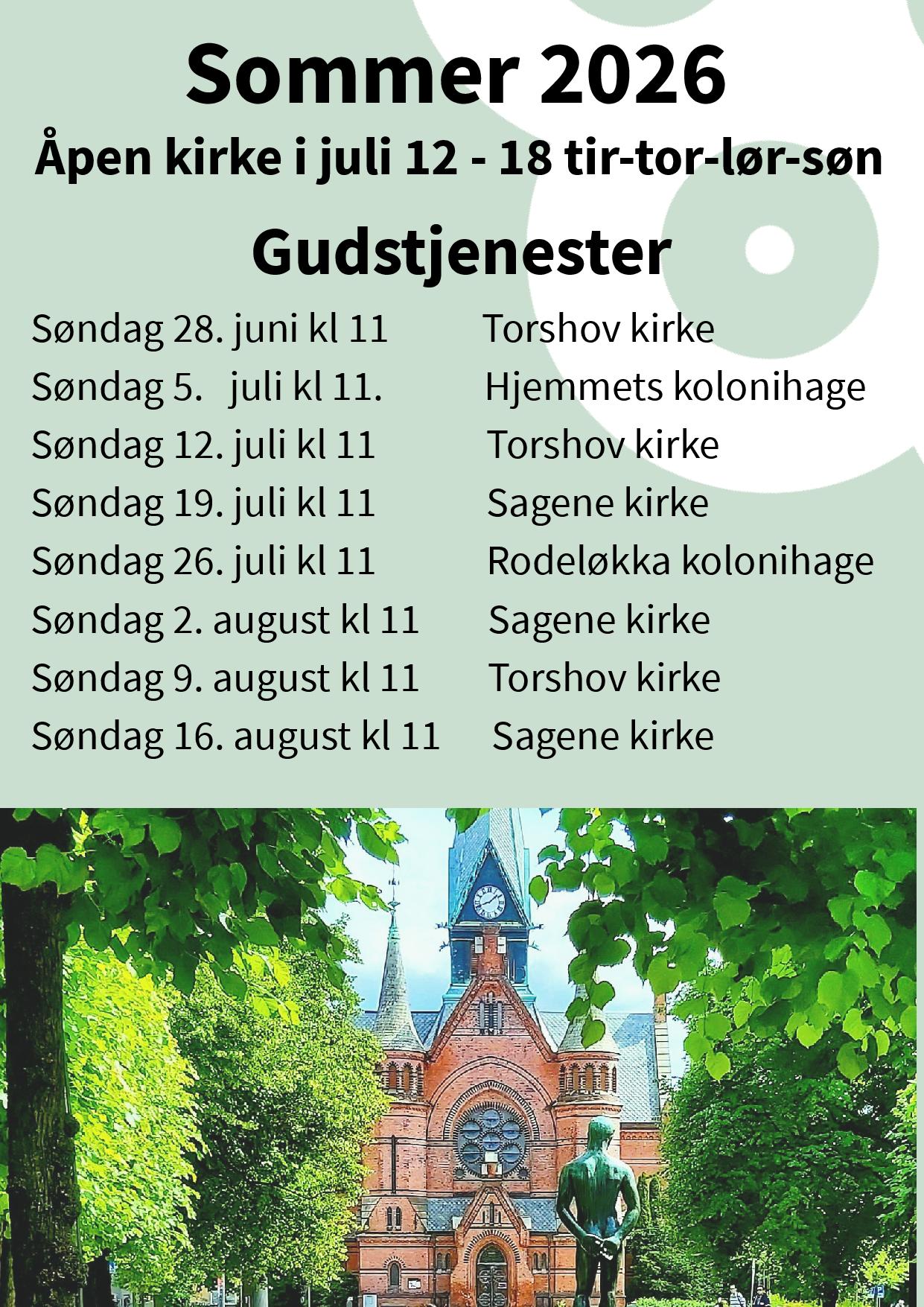 Sommerprogram for Sagene kirke
