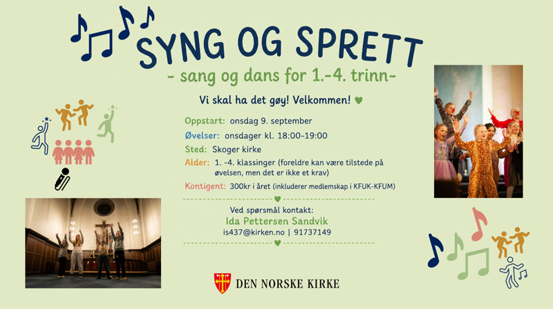Syng og sprett i Skoger kirke