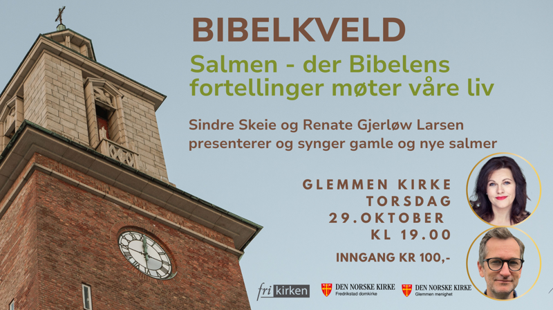Sindre Skeie og Renate Gjerløw Larsen presenterer og synger gamle og nye salmer i Glemmen kirke 29. oktober