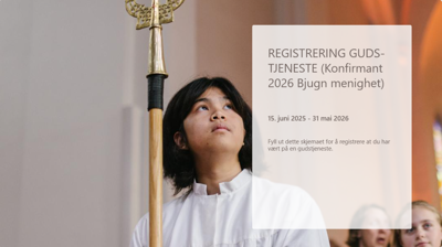 Gudstjenesteskjema Bjugn menighet konfirmant 2026