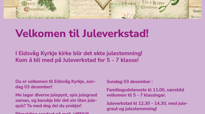 Familegudsteneste og Juleverkstad - 03.12