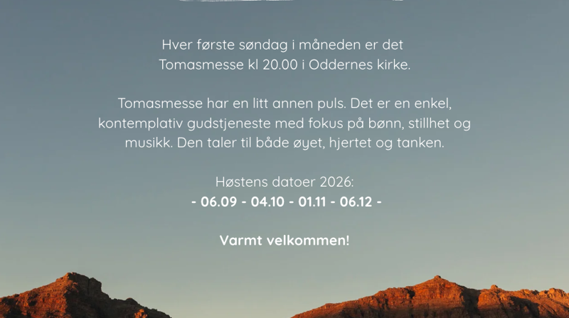 Tomasmesse søndag kveld