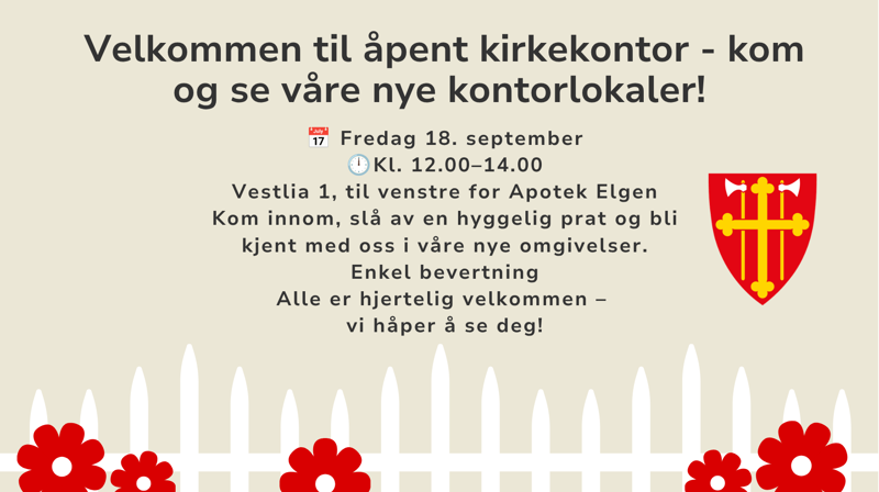 Åpent kirkekontor fredag 18. september