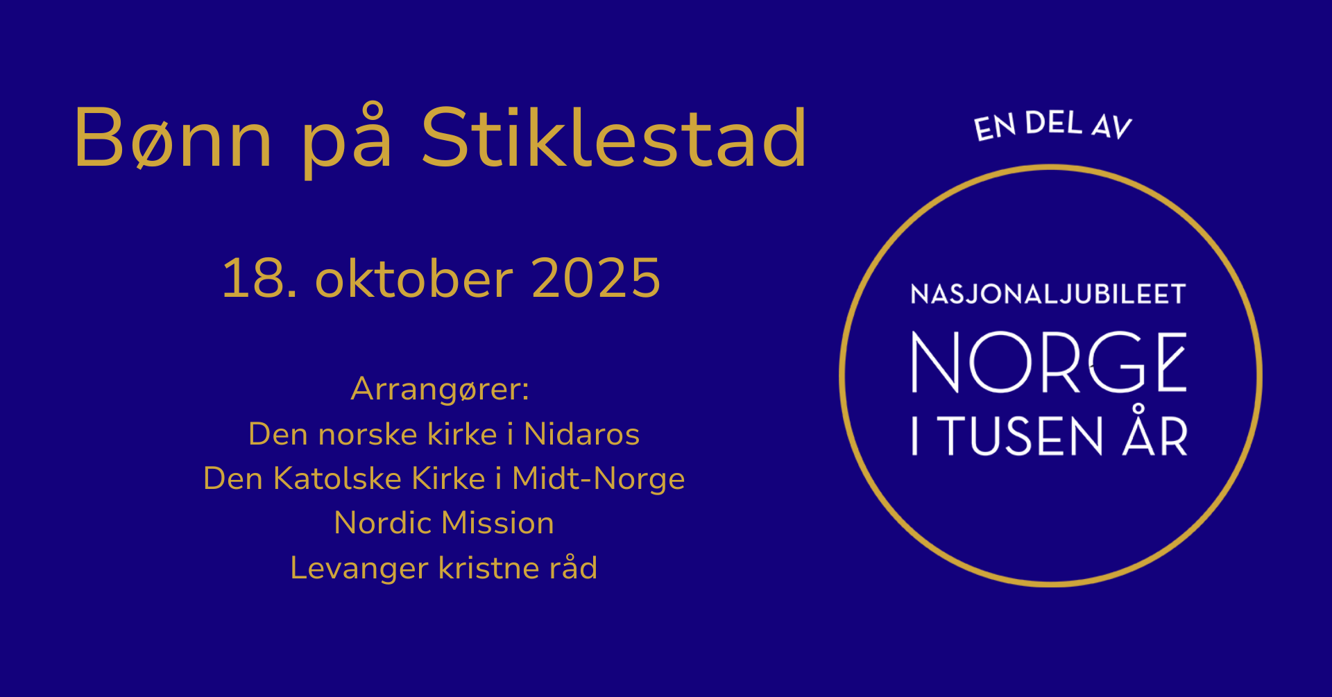 Bønn på Stiklestad – et økumenisk treff i anledning Nasjonaljubileet 2030