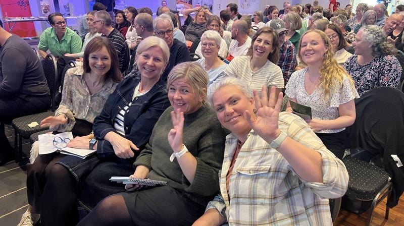 Siv Grethe Bøhn-Pettersen, Astri Svanes Haug, Kathrine Vestbøstad, Torunn Djuve, Kristin Oremo, Trine Longfjeld Sætrevik og Jofrid Aarsland på Kirkeforum 2026.