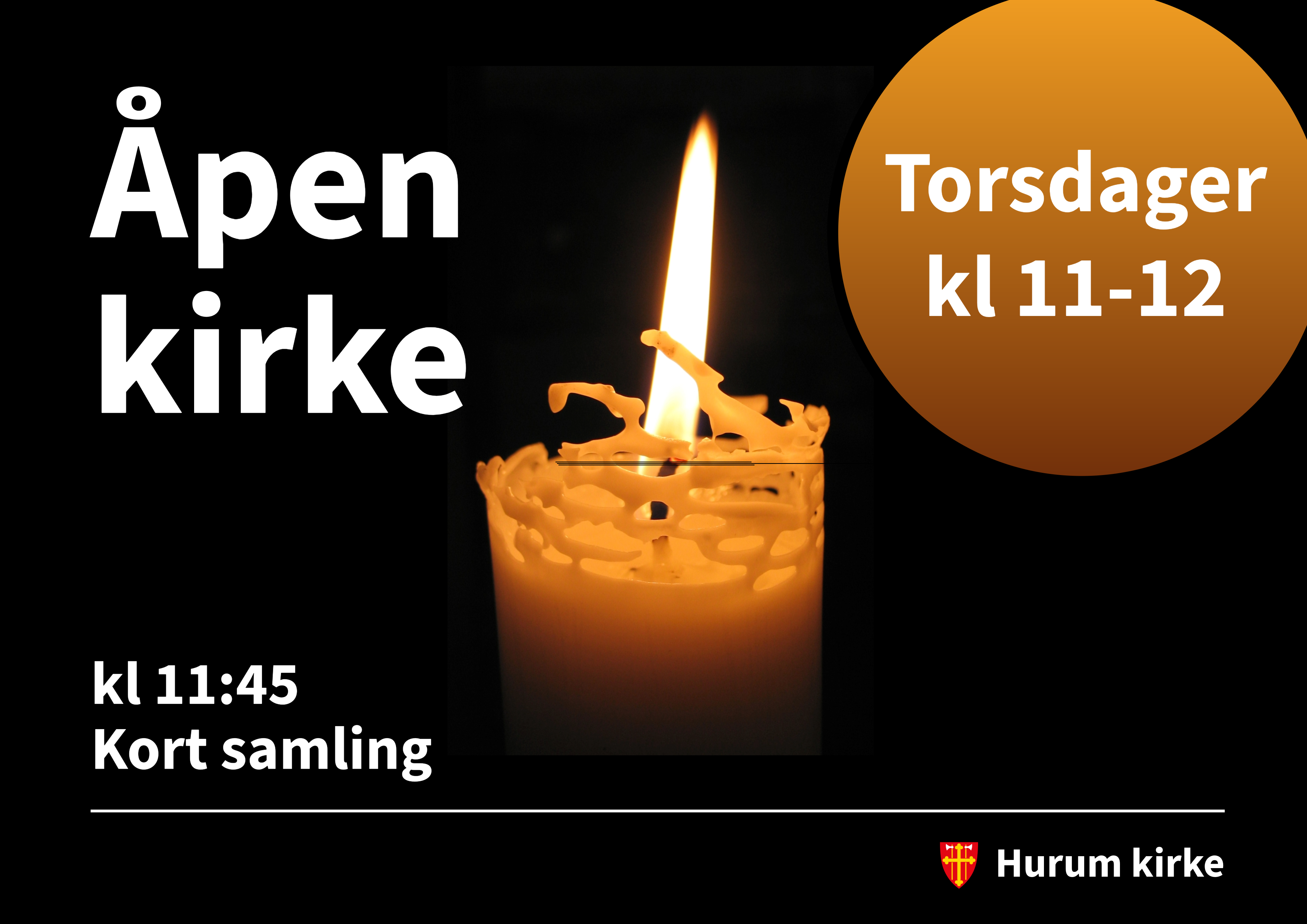 Åpen kirke i Hurum middelalderkirke hver torsdag kl. 11-12. Velkommen inn!
