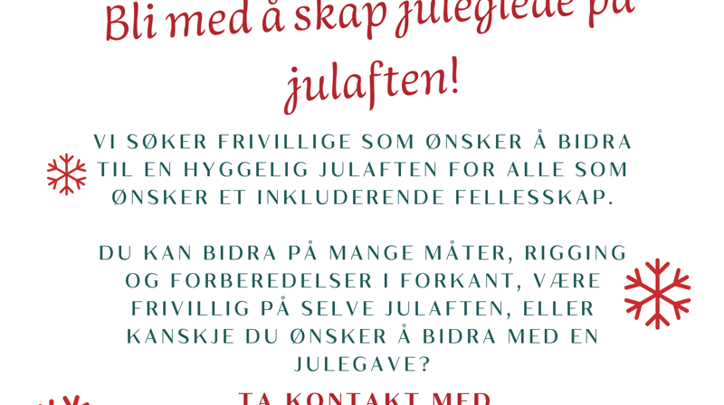 Bli med å skape juleglede på julaften