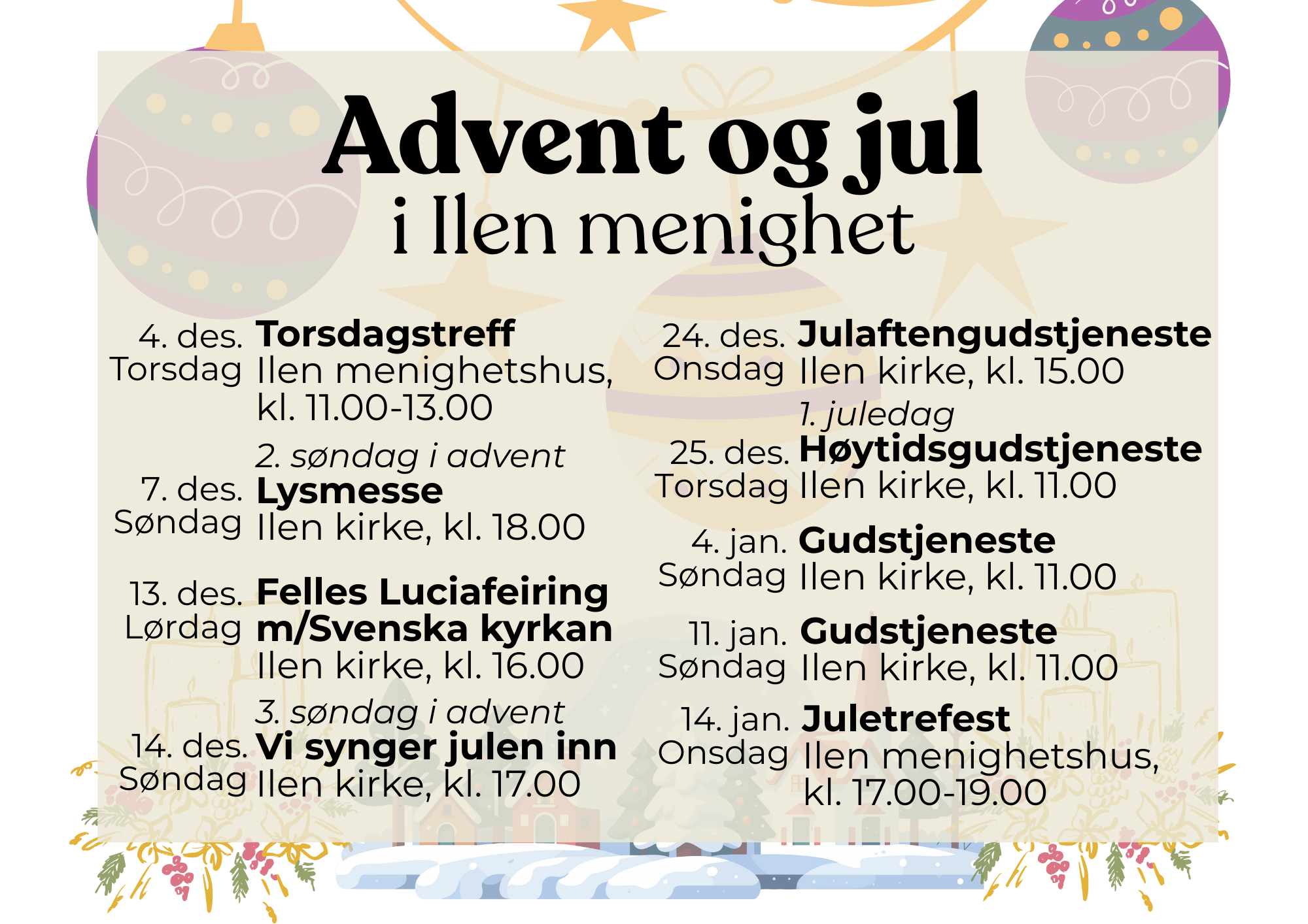 Advent og jul i Ilen menighet