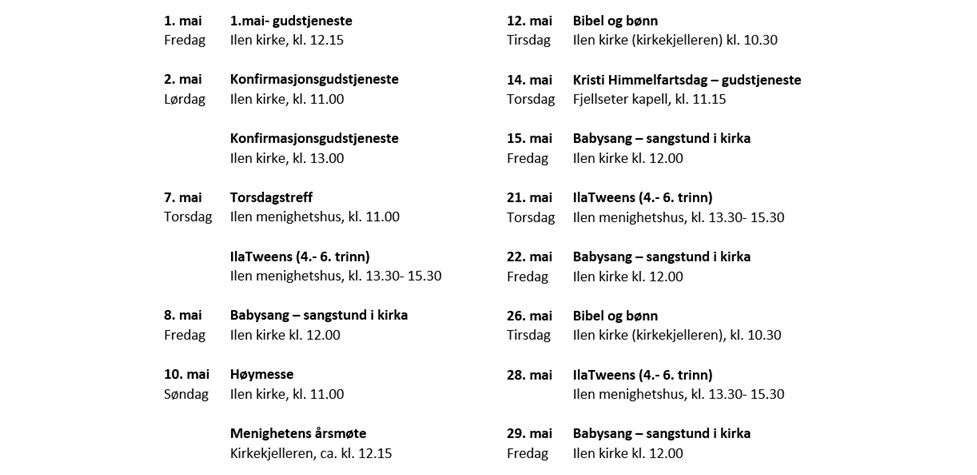 Mai i Ilen menighet