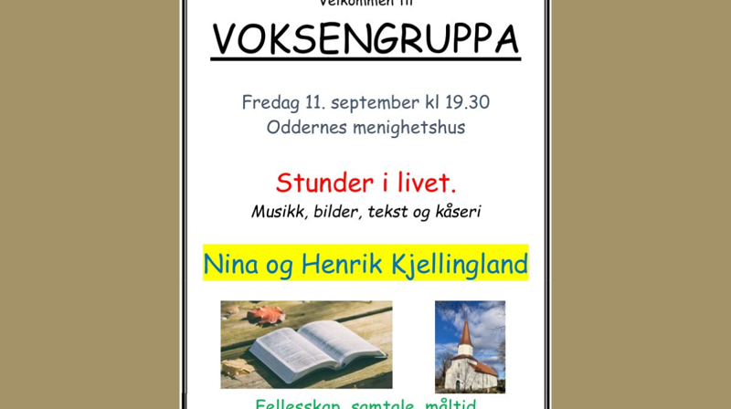Velkommen til Voksengruppa 11. september