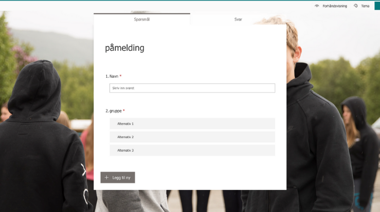 Alternativ påmeldingsløsning på hjemmesiden