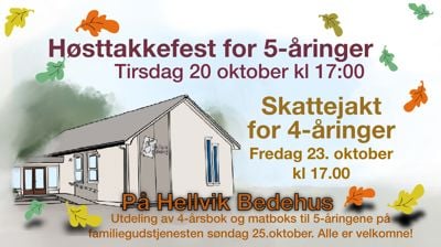 En spesiell invitasjon til 4 og 5 åringer på Hellvik