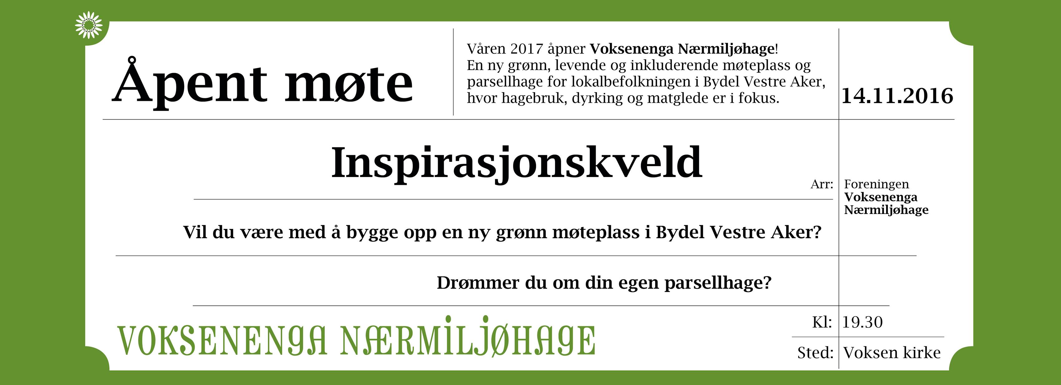 Åpent informasjonsmøte mandag 14. november - Voksen nærmiljøhage