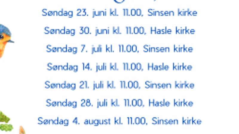 Sommerens gudstjenester 2024