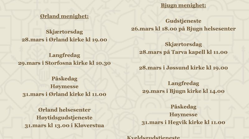 Påsken i kirkene våre