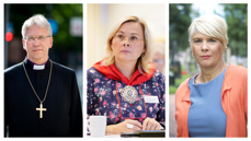 Olav Fykse Tveit (preses i Bispemøtet), Sara Ellen Anne Eira (leder i Samisk kirkeråd), Kristin Gunleiksrud Raaum (leder i Kirkerådet).