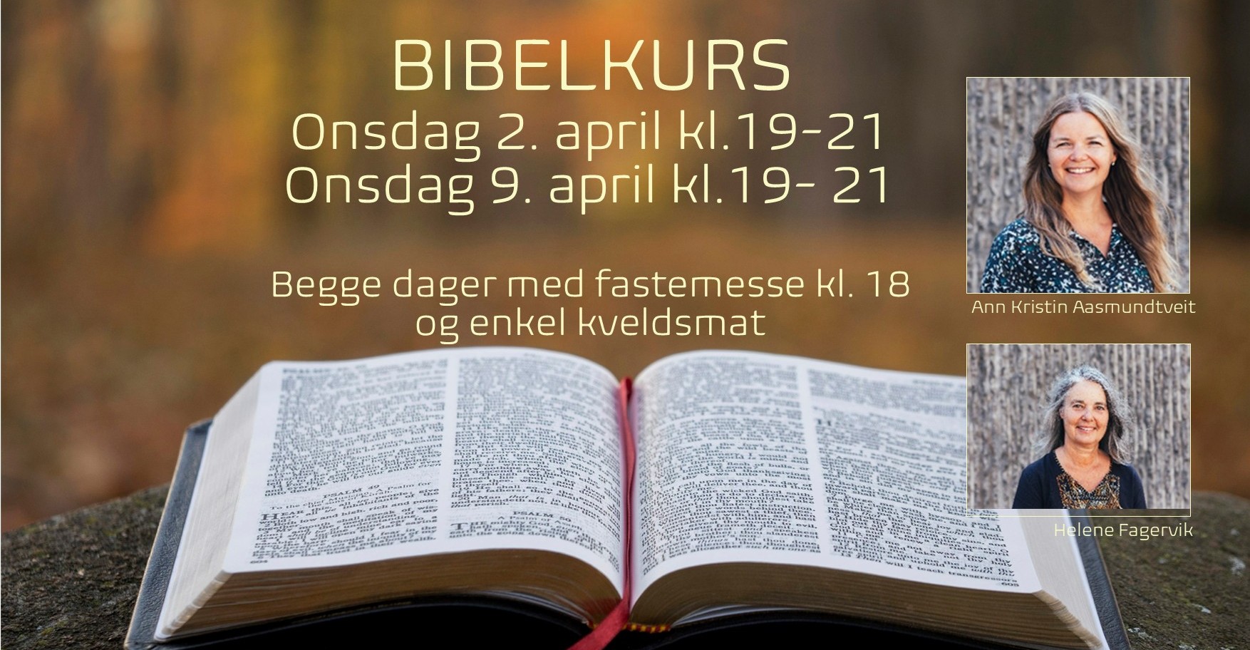 Bibelreisen: Kurs 2. og 9. april 