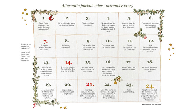 Alternativ julekalender er laget av Åshild Moen Arnesen