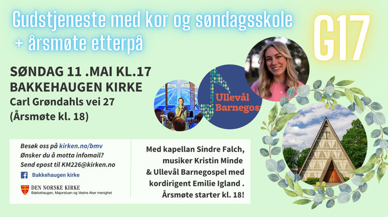 Menighetens møte 11/5 kl. 18:00