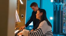 Illustrasjonsfoto fra orgelundervisning i Bragernes kirke i Drammen. Foto: Torstein Kiserud / Den norske kirke.