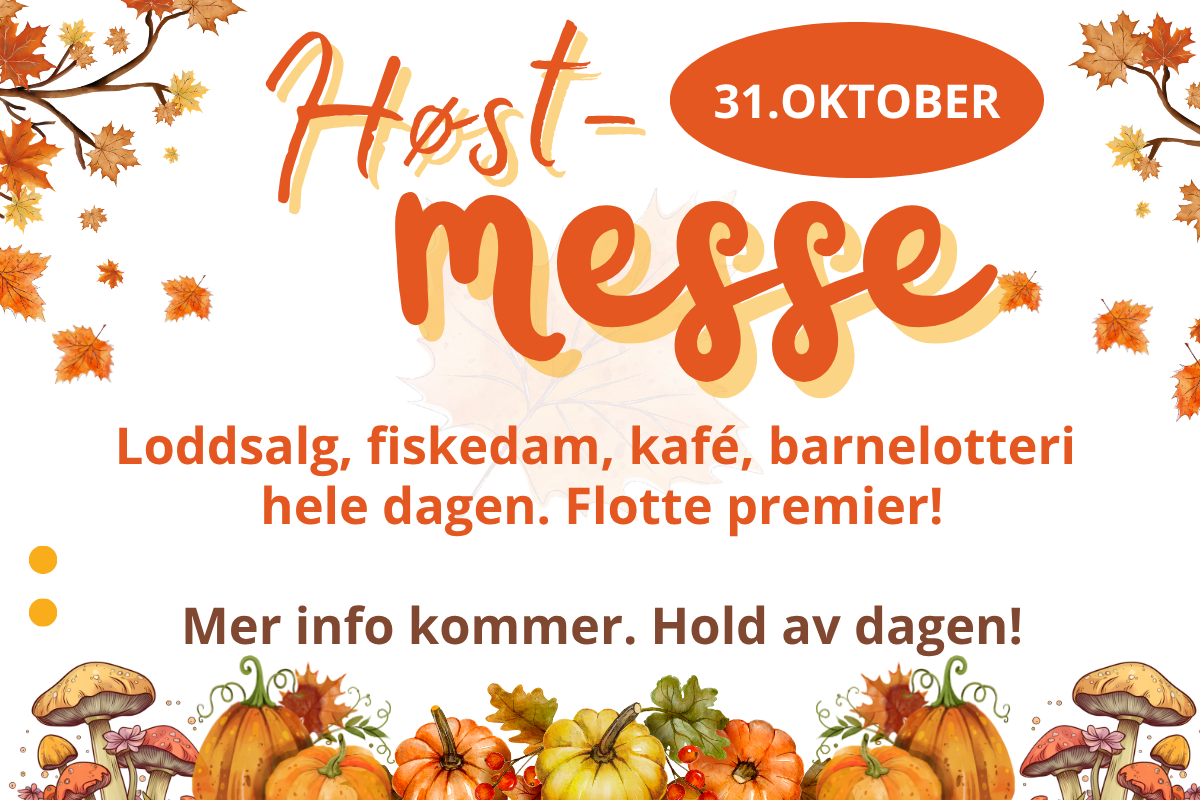 Høstmesse i Oddernes menighetshus 31. oktober!