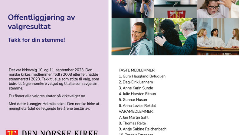 Nytt Menighetsråd i Holmlia sokn