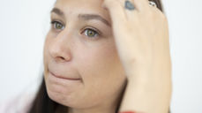 Avbildet på begge bilder er Katerina. FOTOGRAF: Håvard Bjelland / Kirkens Nødhjelp