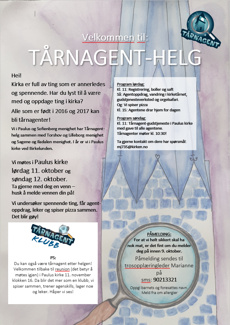 Tårnagenthelg i Paulus kirke 2025