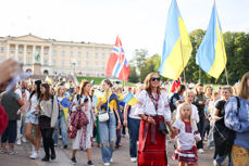 Barnetog foran slottet på Ukrainas uavhengighetsdag 24. august 2023. Foto: Kirkerådet