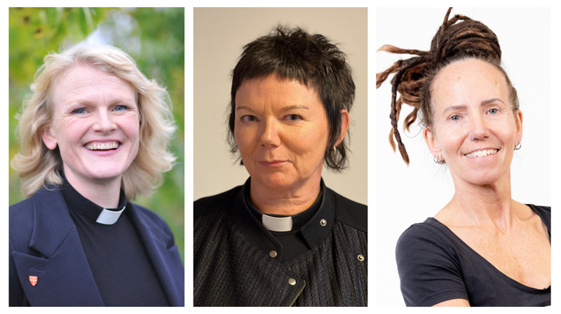 Tre kandidatar til å verte biskop i Bjørgvin: Kjersti Gautestad Norheim (foto Gyrid Cecilie Nygaard), Ragnhild Jepsen (foto privat) og Sunniva Gylver (foto Harald Bø).