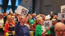 Det nyvalgte Kirkemøtet møtes første gang  11. april 2024 i Trondheim. Illustrasjonsfoto fra Kirkemøtet 2023. Foto: Den norske kirke.