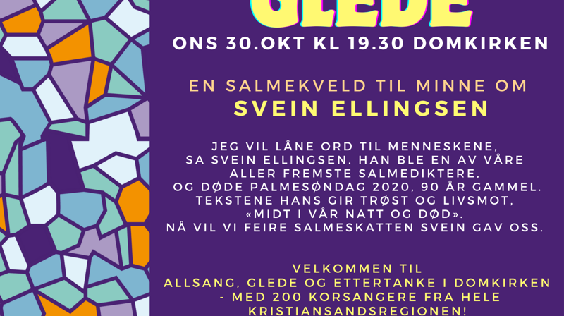 Velkommen til "Fylt av glede"- en salmekveld til minne om Svein Ellingsen
