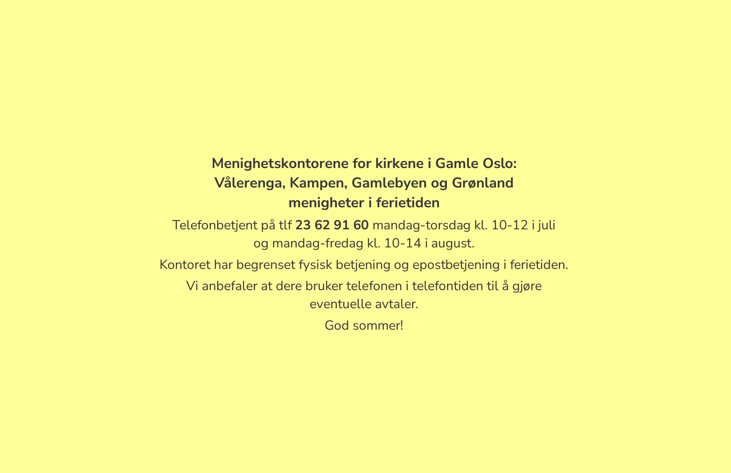 Toppbilde for Vålerenga menighet