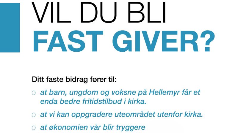 Bli fast giver!
