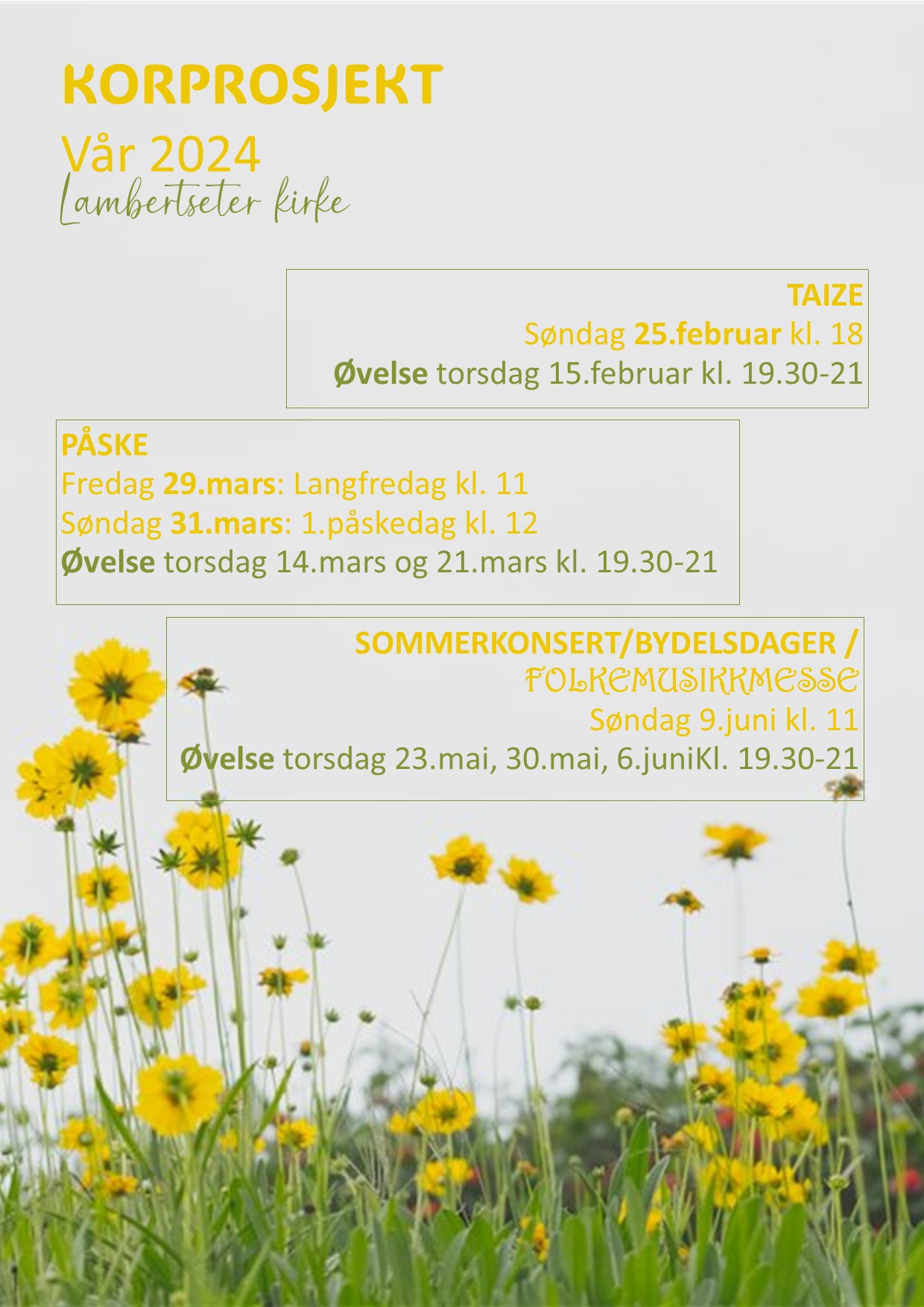 Bli med på korprosjekt i vår!