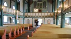 En koronatom Bjorbekk kirke. Foto: Geir Myre